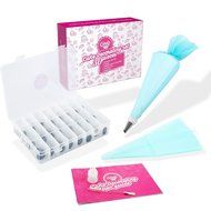 Cake Decorating Kit Includes Nozzle, Tips, Reusable Pastry Bags, Couplers and Cleaning Brush - Baking Tools for...