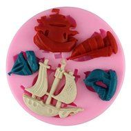 Ships Sailboats 5 Cavity Silicone Mold, Candy, Fondant, Cake Decorating 10 Cavities