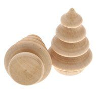 Phenovo Blank DIY Wooden Christmas Tree Peg Dolls Party Cake Toppers Pack of 10 N3
