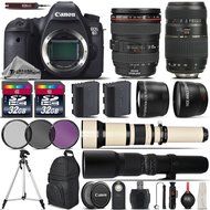 Canon EOS 6D DSLR Camera + Canon 24-105mm IS USM Lens + Tamron 70-300mm Di LD Macro Lens + 650-1300mm Telephoto...