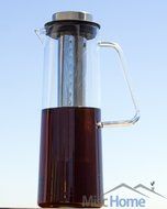 Cold Brew Coffee Maker - 1 Liter Iced Coffee Maker -Borosilicate Cold Brew Pitcher with Removable Laser Cut Stainless... N5