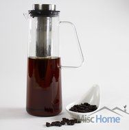 Cold Brew Coffee Maker - 1 Liter Iced Coffee Maker -Borosilicate Cold Brew Pitcher with Removable Laser Cut Stainless... N6