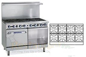 Imperial Commercial Restaurant Range 48&quot; With 8 Burners 1 Convection Oven 1Cabinet Propane Ir-8-C-Xb