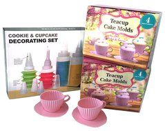 Cookie and Cupcake Decorating Set Bundled with Bonus 2 Sets Teacup Cake Molds