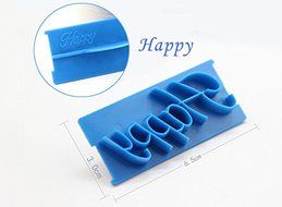 Anyana 6pcs set Happy Birthday &amp; Best Wishes &amp; Congratulations &amp; Anniversary Plastic Cookie Cutter Cake Mould...