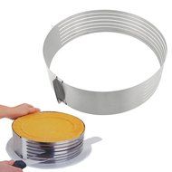 Stainless Adjustable 6&quot; - 8&quot; Layer Cutting Slicing Mousse Cake Ring Mould Bakeware Tool