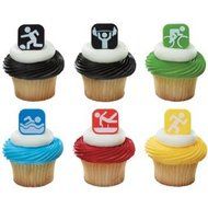 Sport Icon Summer Olympics Cupcake Rings - 24 pcs