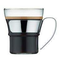 Bodum 4552-16 Assam 2 Piece Small Tea Glass with Steel Handle, 10 oz, Chrome N6