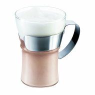 Bodum 4552-16 Assam 2 Piece Small Tea Glass with Steel Handle, 10 oz, Chrome N7