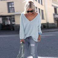 Knitted Pullover,Morecome Women Long Sleeve Loose Sweater Jumper Tops Knitwear N10