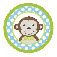 Mod Monkey Boy {Blue &amp; Green} Edible Cake Topper Decoration