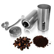 Manual Stainless Steel Coffee Grinder ~ Ceramic Grinding Plates ~ Compatible with Aeropress for Compact Travelling