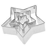 BTBALGIT Five-Pointed Star Shaped Stainless Steel Cookie Cutters Set (3-Pack)