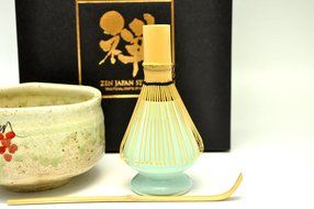 Japanese Mino Yaki ware Matcha Bowl And Tea Ceremony Set Green Tea 12.3 / 12.3 / 7.2cm (4.8 / 4.8 / 2.8inch)[7439] N3