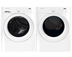Frigidaire White Front Load Laundry Pair with FFFW5000QW 27" Washer and FFQE5000QW 27" Electric Dryer in White