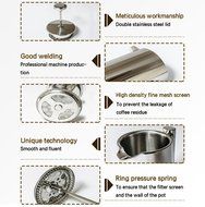 DGQ Double Wall Stainless Steel French Coffee Press, 350ML