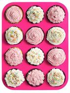 12 Cup, Non Stick, Premium Silicone Muffin Mold &amp; Cupcake Pan/Silicone Baking Molds/Baking Cups N4