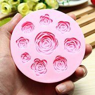 Bluelover 3D Silicone Rose Shape Cake Mold Chocolate Jelly Mold N2