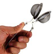 SODIAL(R) Stainless Steel Spoon Tea Leaves Herb Mesh Ball Filter Squeeze Strainer Silver N4