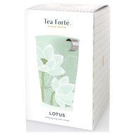 Tea Fort&eacute; KATI Single Cup Loose Leaf Tea Brewing System, Insulated Ceramic Cup with Tea Infuser and Lid, Lotus N3