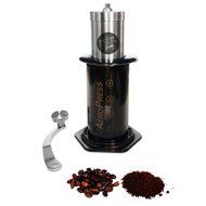 Manual Stainless Steel Coffee Grinder ~ Ceramic Grinding Plates ~ Compatible with Aeropress for Compact Travelling N3