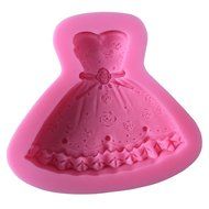 LYNCH 3D Princess Dress Shaped Cake Fondant Mold Silicone 3D Mould,Pink N2