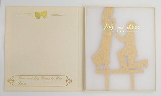 LOVENJOY with Gift Box Marry Me Groom Proposal to Bride Silhouette Wedding Cake Topper (5-inch, Black) N11