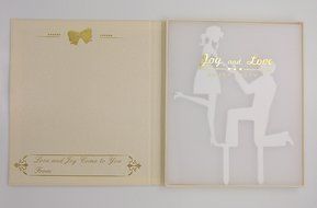 LOVENJOY with Gift Box Marry Me Groom Proposal to Bride Silhouette Wedding Cake Topper (5-inch, Black) N13