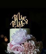 Wedding Cake Toppers Mr and Mrs for Cake Decorations Mirror Gold