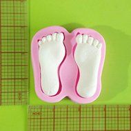 Wocuz W0814 Silicone Footprints Cake Decoration Mold for Baby Shower Fondant Mold Candy Making Mold N4