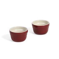 Baker's Advantage Ceramic Ramekins, Set of 2, Red