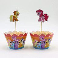 12 set cupcake wrappers and toppers my little pony ,party decoration,kids party, N4