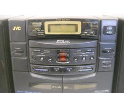 JVC PC-XC30 6 Disc CD Changer Boombox Dual Cassette Recorder Player Multi Bass Horn Portable AM FM Radio Detachable... N3