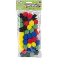 Multicraft Imports Pom-Poms, 1.25-Inch, Assorted Primary, 40 Per Package