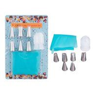 iColor 8 in 1 Cake Decorating Set Cake DIY Decorating Pastry Tips Tool Set Cream Cookies Silicone Reusable Icing... N6
