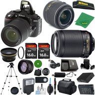 Nikon D5300 International Version - No Warranty, 18-55mm f/3.5-5.6 VR, Nikon 55-200mm f4-5.6G VR, 2pcs 16GB ZeeTech...