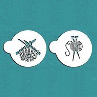 Sher Knitting Cookie Stencil Set, Cookie Stencil,Stencil for Cake Decorating, N2