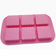 X-Haibei Square Chinese Knob Mooncake Chocolate Cake Gelatin Pan Silicone Soap Molds N3