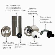 Polkar Premium Manual Coffee Grinder With Adjustable Conical Ceramic Burrs -Stainless Steel Body and Hand Crank...