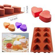 Baking Molds Square Decorations Reusable Non-stick 8-Cavity Mini Heart Shape Silicone Mold Cake Candy Jelly Chocolate...