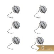Set of 6 - Stainless Steel Tea Ball / Bag Strainers - Tea Infusers - 2&quot; Diameter