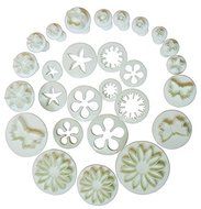 GYBest Best 10 Sets (33 Pcs) Cake Tools Plunger Cutters Sugarcraft Cake Decorating (Heart, Veined Butterfly, Star...