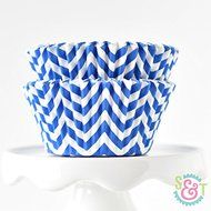 Chevron Navy BakeBright Greaseproof Cupcake Liners N3
