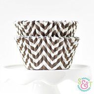 Chevron Navy BakeBright Greaseproof Cupcake Liners N4