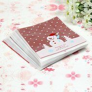 100pcs/lot Lovely Christmas Snowman Cookie Bag Ziplock N2