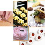 Bestgoo 100 Pack Durable Pastry Bags,14 Inch Disposable Icing Piping Cake Decorating Tool Bags Set, Non-Slip Nodules... N4
