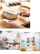 M-Aimee (3 Piece) Stainless Steel Cake Decorating DIY Baking Tools, Icing Spatulas - 6" - 8" - 10" - with Black... N2