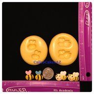 4 Bee Fondant Mold Set Chocolate Candy Gumpaste Soap Resin Clay