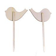 Set of 2pcs we do Love Birds Wooden Cake Topper Sticks Wedding Cake Photo Props N5