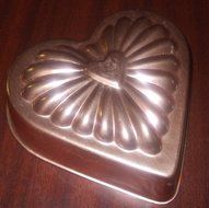 Copper Jello Mold Valentine Heart 2 3/4 Cups N2